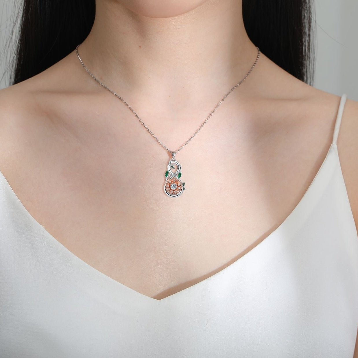 Sunflower Necklace Rose Gold Necklace For Women